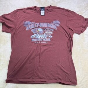 Harley Davidson Motorcycles T‎ Shirt Mens Large Buckminns Xenia Ohio Ride Legend